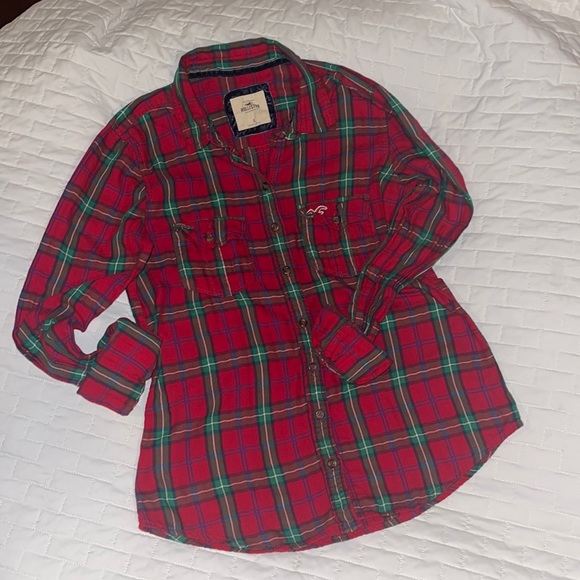 Hollister 3/20$ Flannel Women’s Shirt Small Green And Red 🍭 3 for 20$ - Picture 2 of 3
